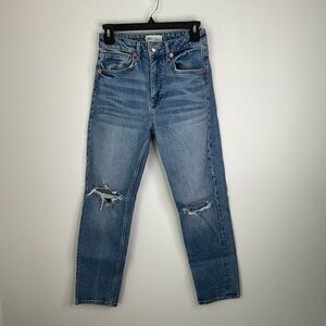 Zara High Rise Straight Fit Cotton Denim Jeans size 2